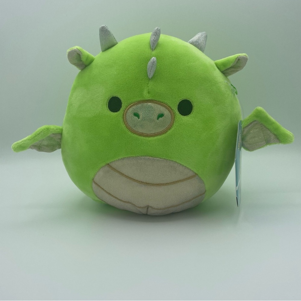 Squishmallows Eyk Dragon Plush Stuffed Toy 8 Inch Green Silver Kellytoy Flaws